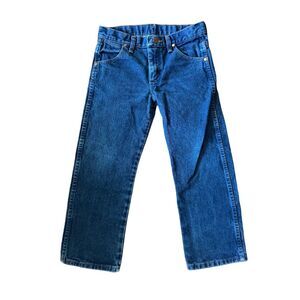 Wrangler boys size 8 husky blue jeans 100% cotton vintage western